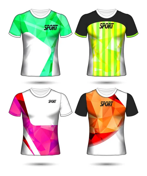 Ensemble de modèle de maillot de football ou de football style t-shirt, Conception — Image vectorielle