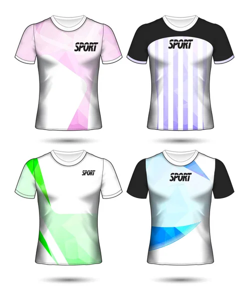 Ensemble de modèle de maillot de football ou de football style t-shirt, Conception — Image vectorielle