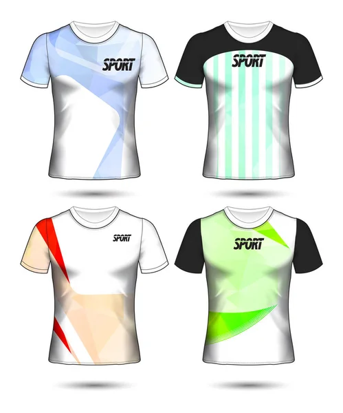 Ensemble de modèle de maillot de football ou de football style t-shirt, Conception — Image vectorielle