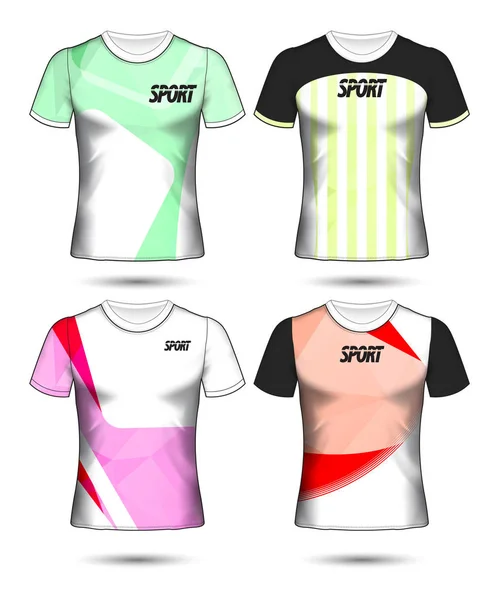 Ensemble de modèle de maillot de football ou de football style t-shirt, Conception — Image vectorielle