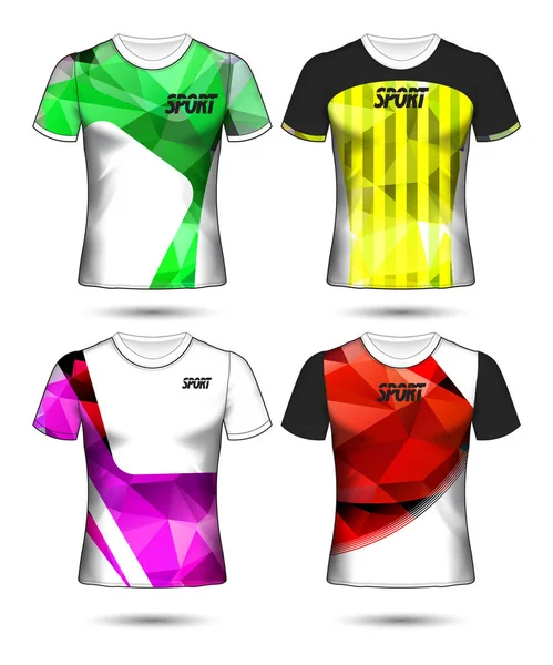 Conjunto de futebol ou modelo de camisa de futebol estilo t-shirt, Design — Vetor de Stock