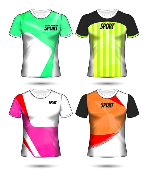 Uppsättning av fotboll eller fotboll jersey t-shirt mallstil, Design — Stock vektor