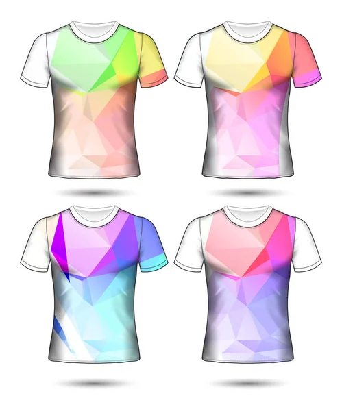 Modelos de t-shirt coleção geométrica abstrata de diferentes co — Vetor de Stock