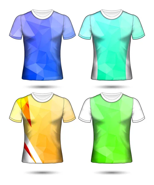 Modelos de t-shirt coleção geométrica abstrata de diferentes co — Vetor de Stock