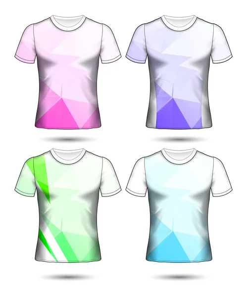 Plantillas camiseta colección geométrica abstracta de diferentes co — Archivo Imágenes Vectoriales