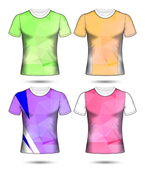 Modelos de t-shirt coleção geométrica abstrata de diferentes co —  Vetores de Stock