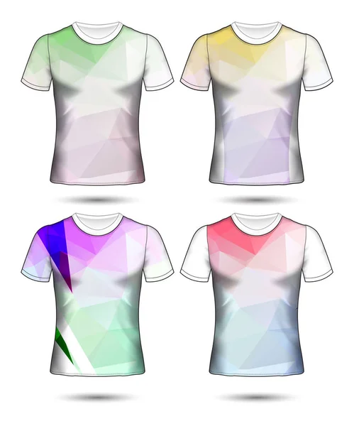 Modelos de t-shirt coleção geométrica abstrata de diferentes co —  Vetores de Stock