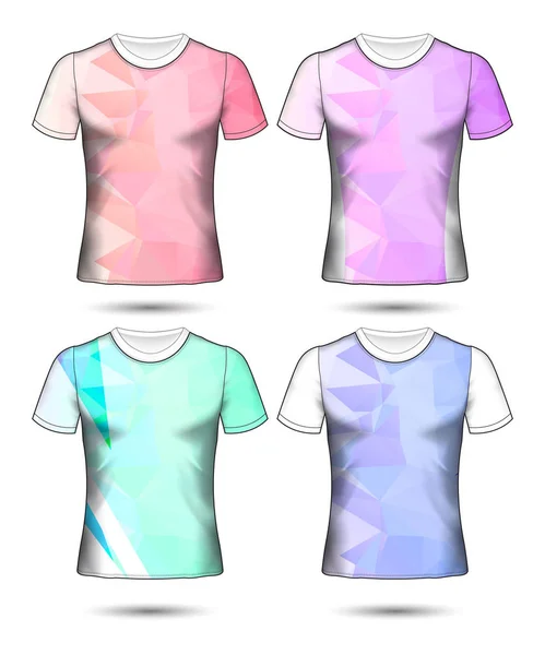 Modelos de t-shirt coleção geométrica abstrata de diferentes co —  Vetores de Stock