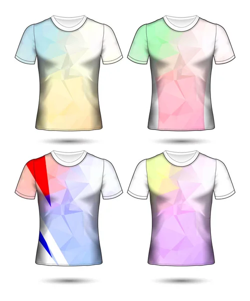 Plantillas camiseta colección geométrica abstracta de diferentes co — Archivo Imágenes Vectoriales