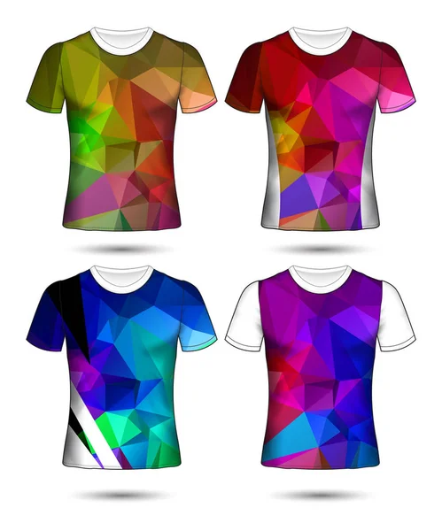 T-shirt sjablonen abstract geometrische collectie van verschillende co — Stockvector