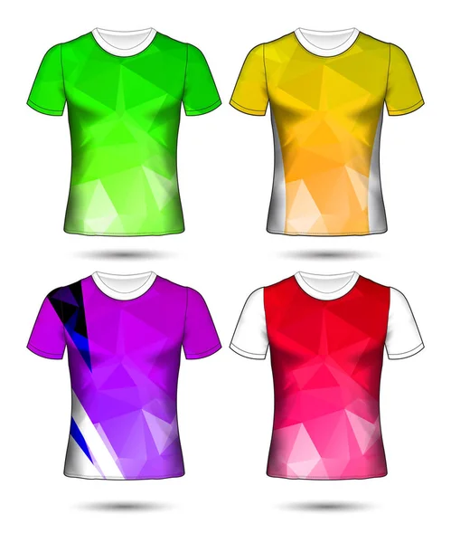 Modelos de t-shirt coleção geométrica abstrata de diferentes co — Vetor de Stock