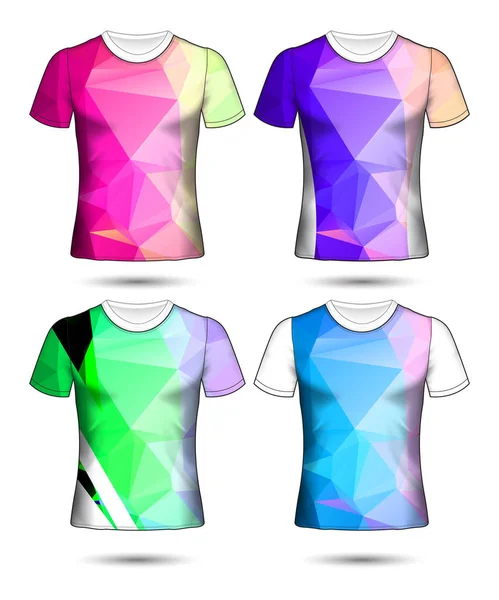 Modelos de t-shirt coleção geométrica abstrata de diferentes co —  Vetores de Stock