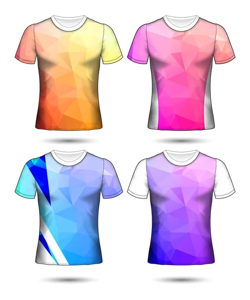 Modelos de t-shirt coleção geométrica abstrata de diferentes co — Vetor de Stock