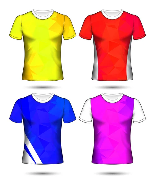 Modelos de t-shirt coleção geométrica abstrata de diferentes co —  Vetores de Stock