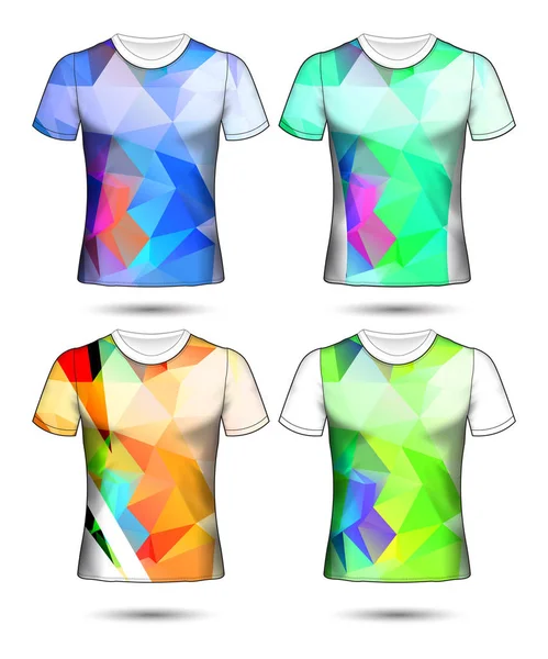 Modelos de t-shirt coleção geométrica abstrata de diferentes co — Vetor de Stock