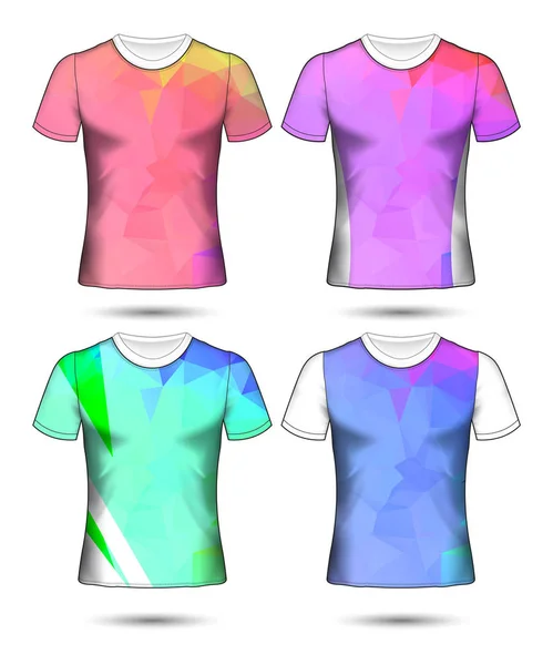 Modelos de t-shirt coleção geométrica abstrata de diferentes co —  Vetores de Stock