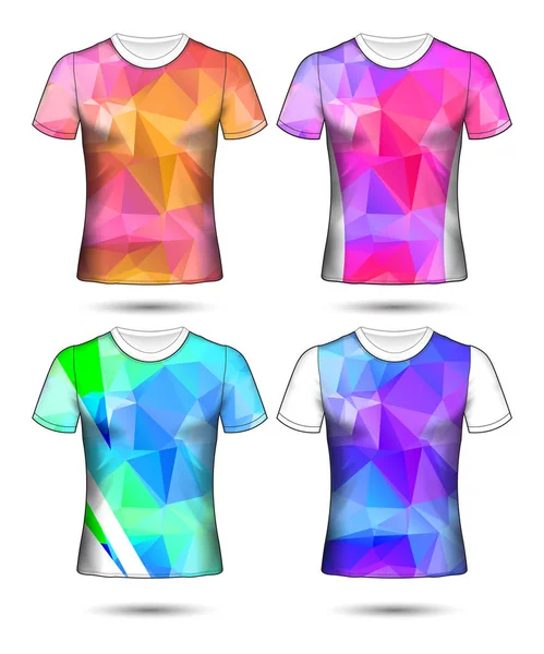 T恤模板抽象几何集合的不同的 co — 图库矢量图片