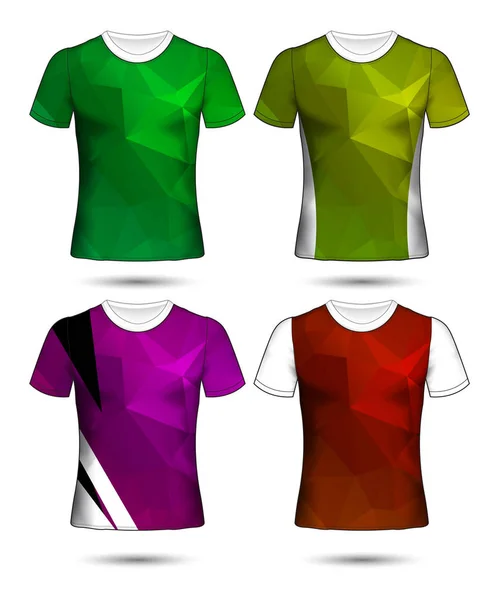 Modelos de t-shirt coleção geométrica abstrata de diferentes co — Vetor de Stock