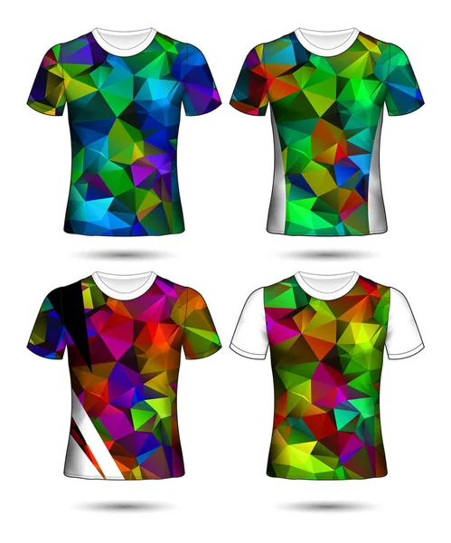 Modelli di t-shirt collezione geometrica astratta di diversi co — Vettoriale Stock