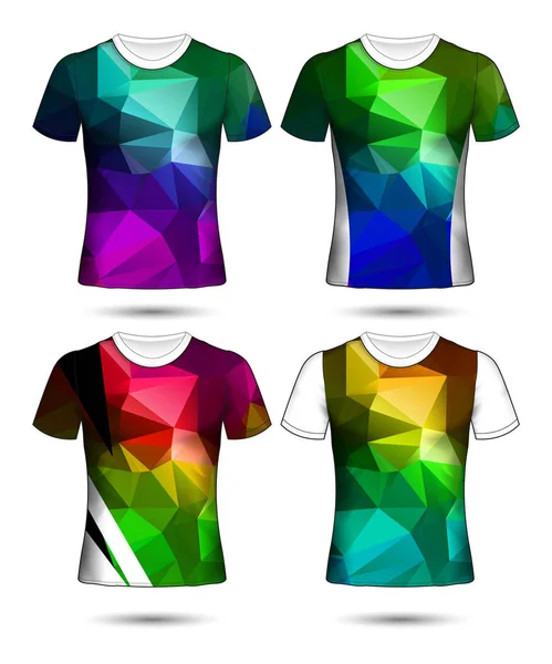 Modelos de t-shirt coleção geométrica abstrata de diferentes co — Vetor de Stock