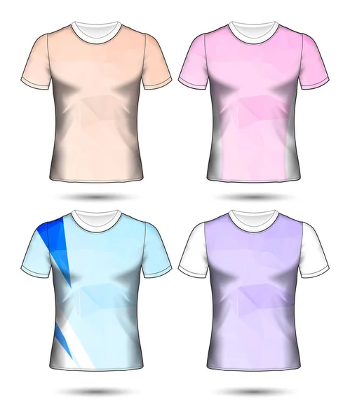 Plantillas camiseta colección geométrica abstracta de diferentes co — Archivo Imágenes Vectoriales