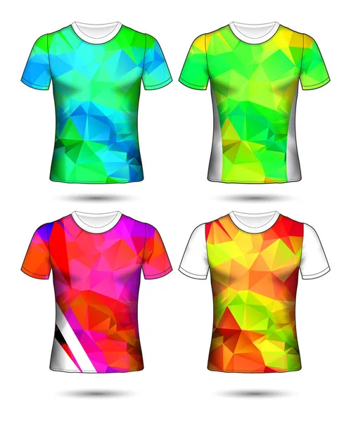 Modelos de t-shirt coleção geométrica abstrata de diferentes co — Vetor de Stock