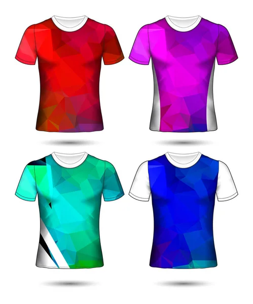 T-shirt sjablonen abstract geometrische collectie van verschillende co — Stockvector