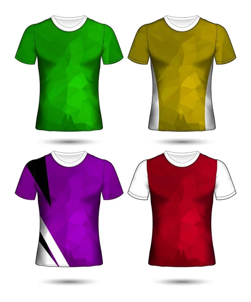 Modèles de t-shirt collection géométrique abstraite de différents co — Image vectorielle