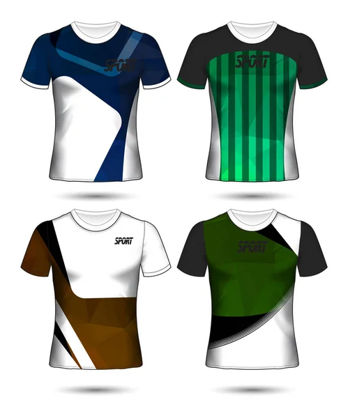 Ensemble de modèle de maillot de football ou de football style t-shirt, Conception — Image vectorielle