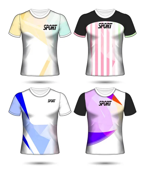 Ensemble de modèle de maillot de football ou de football style t-shirt, Conception — Image vectorielle