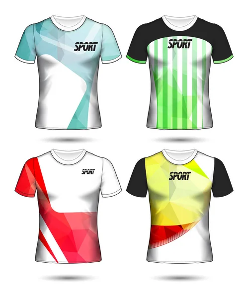 Ensemble de modèle de maillot de football ou de football style t-shirt, Conception — Image vectorielle