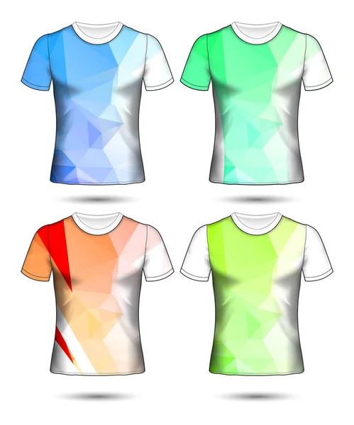 Modelli di t-shirt collezione geometrica astratta di diversi co — Vettoriale Stock
