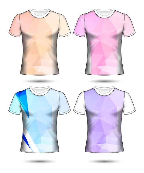 Modelos de t-shirt coleção geométrica abstrata de diferentes co — Vetor de Stock