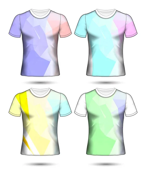 Modelos de t-shirt coleção geométrica abstrata de diferentes co — Vetor de Stock