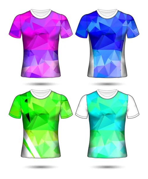 Modelos de t-shirt coleção geométrica abstrata de diferentes co — Vetor de Stock