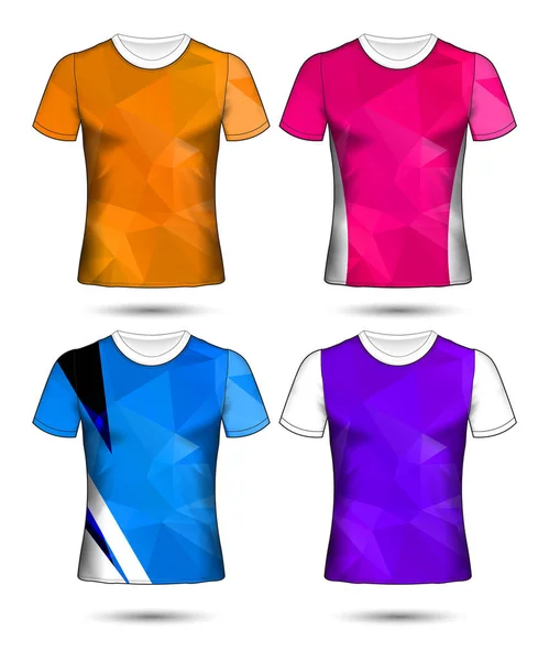 Modèles de t-shirt collection géométrique abstraite de différents co — Image vectorielle