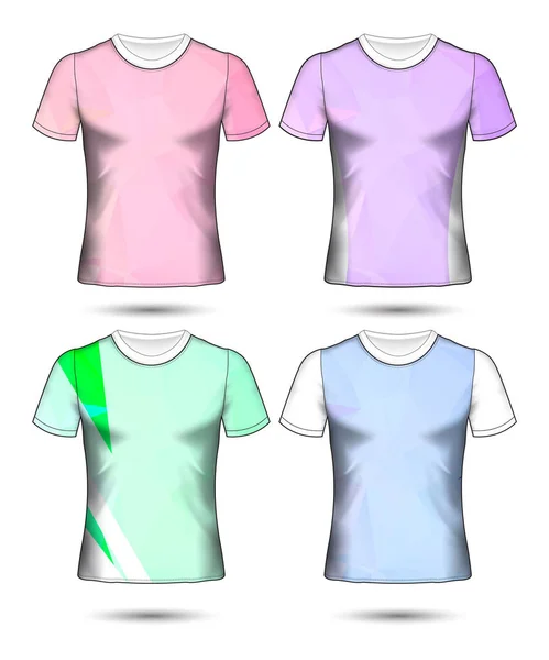 Modelos de t-shirt coleção geométrica abstrata de diferentes co — Vetor de Stock