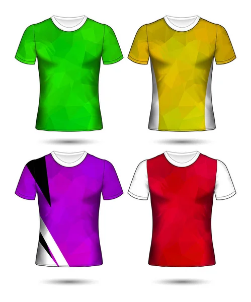 Modelos de t-shirt coleção geométrica abstrata de diferentes co — Vetor de Stock