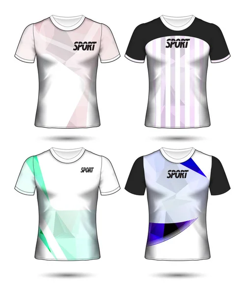 Ensemble de modèle de maillot de football ou de football style t-shirt, Conception — Image vectorielle