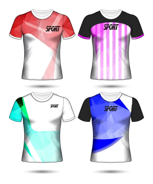 一套足球或足球球衣模板 t恤风格, 设计 — 图库矢量图片