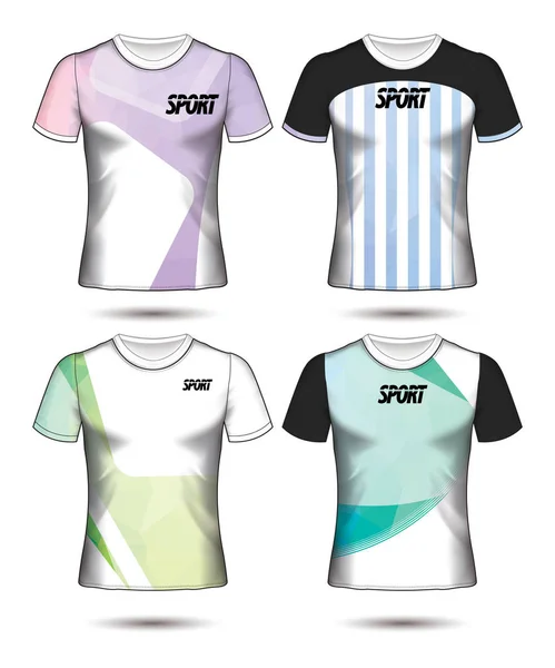Ensemble de modèle de maillot de football ou de football style t-shirt, Conception — Image vectorielle