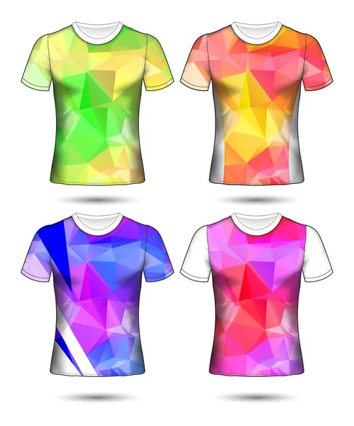 Modelos de t-shirt coleção geométrica abstrata de diferentes co — Vetor de Stock