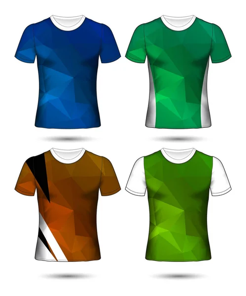 T-셔츠 템플릿 추상 다른 공동의 형상 컬렉션 — 스톡 벡터