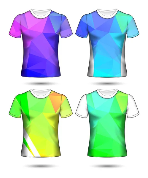 Modelli di t-shirt collezione geometrica astratta di diversi co — Vettoriale Stock