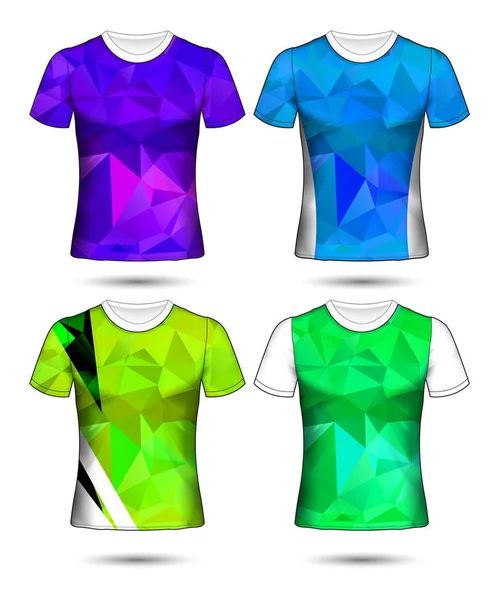 Modelos de t-shirt coleção geométrica abstrata de diferentes co — Vetor de Stock