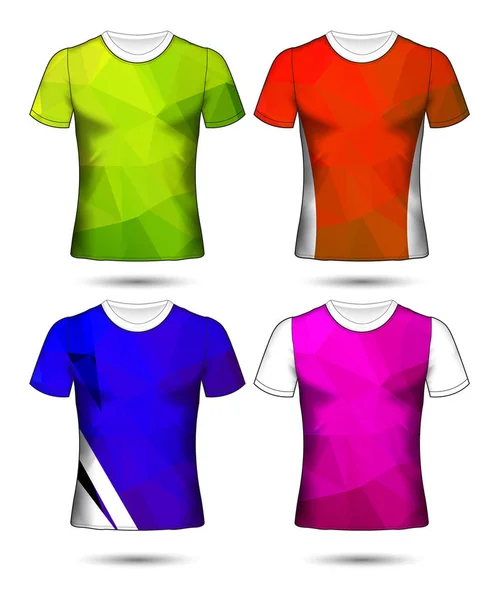 T-shirt templates abstract geometric collection of different co — Stock Vector