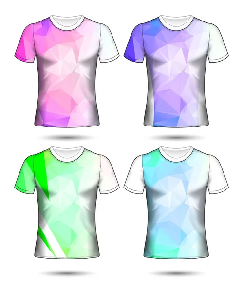 Modelos de t-shirt coleção geométrica abstrata de diferentes co —  Vetores de Stock