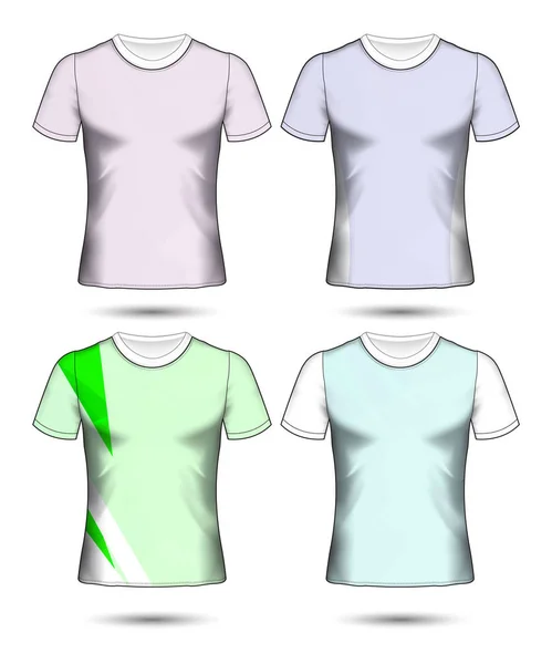 Modelos de t-shirt coleção geométrica abstrata de diferentes co —  Vetores de Stock