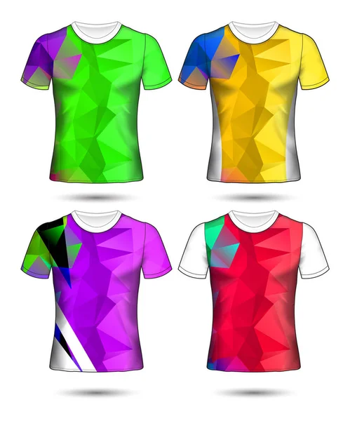 Plantillas camiseta colección geométrica abstracta de diferentes co — Archivo Imágenes Vectoriales