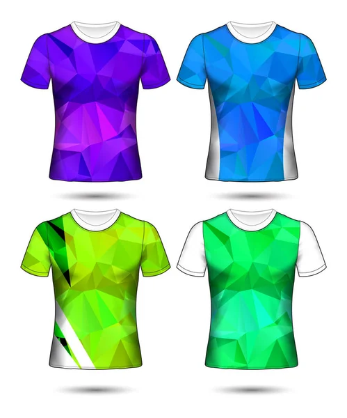 Modelos de t-shirt coleção geométrica abstrata de diferentes co —  Vetores de Stock